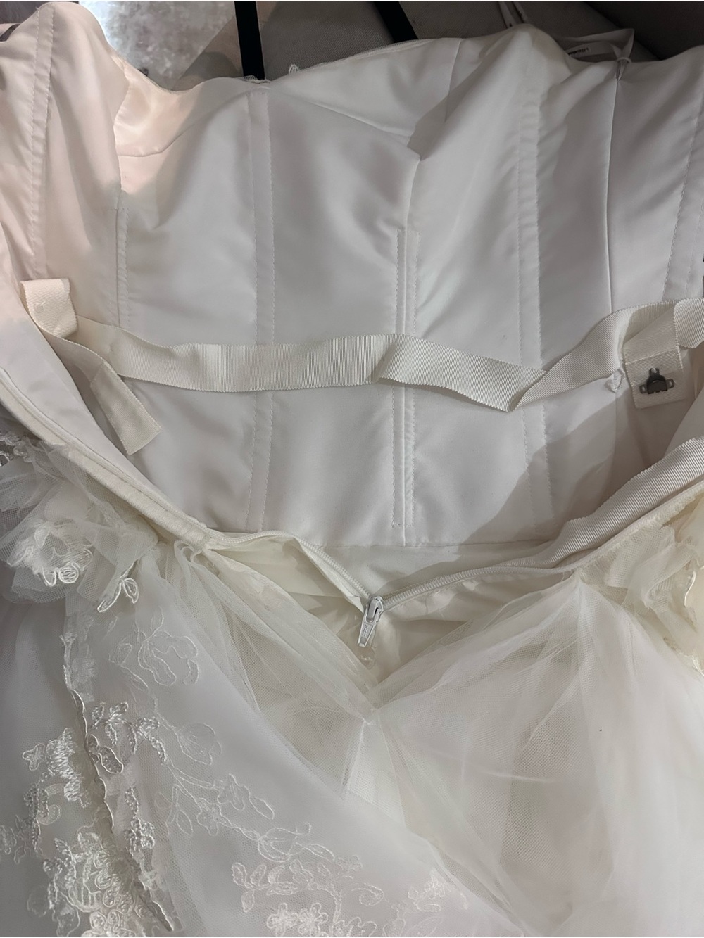 WHITE By Vera Wang Vw351197 Ivory Strapless Tulle tiered wedding dress gown 8 - Picture 8 of 11